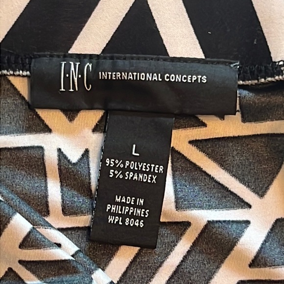 “Boho Escape” geometric print jersey hi-lo midi skirt w/contrast border-NWT - Picture 15 of 16